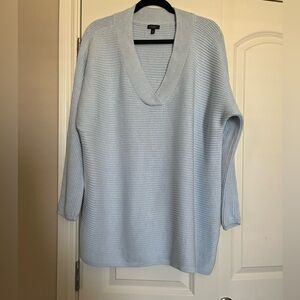 Talbots 2Xp light blue v neck cashmere blend